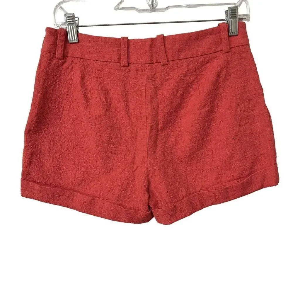 Diane* Von Furstenberg Women's Small Pink Mid-Rise Chino The Gillian Shorts Size